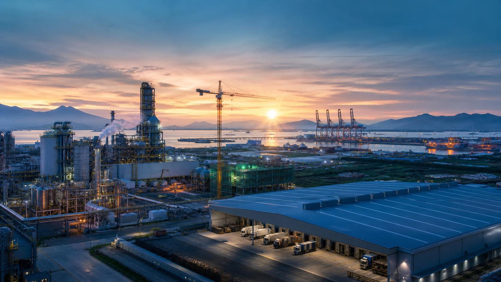 Kawasan industri dan pelabuhan